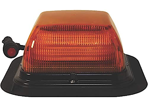 Led Beacon: Square Medium Profile 12-24Vdc 24 Flash Patterns Vac-Mag Mount Amber Title 13