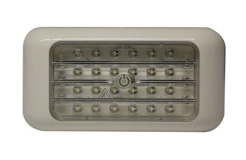 INTERIOR LIGHTING 30 LED FLUSH MOUNT RECTANGULAR W/SWITCH 12-24V WHITE