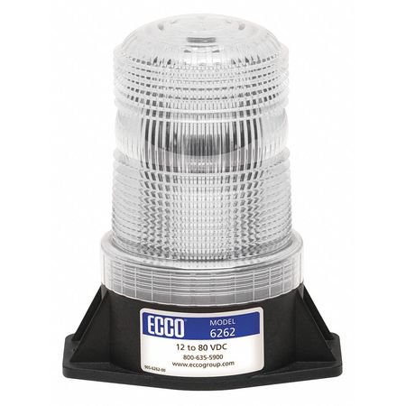 LED BEACON: MEDIUM PROFILE, 12-80VDC, PULSE8 FLASH, CLEAR