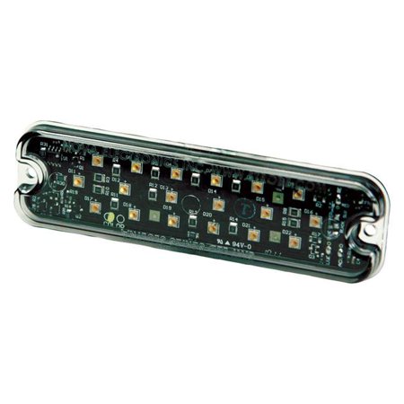 DIRECTIONAL LED: RECTANGULAR SURFACE MOUNT, 12VDC, 16 FLASH PATTERNS, CLEAR