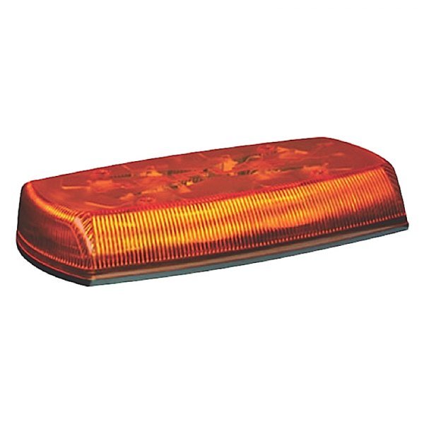 LED MINIBAR: REFLEX, 15IN, 12-24VDC, 18 FLASH PATTERNS, AMBER DOME, AMBER ILLUMI