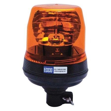 ROTATING BEACON: LOW PROFILE, 12VDC, 160 FPM, FLEXI DIN POLE MOUNT, AMBER