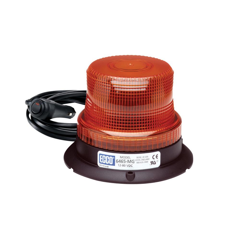 LED BEACON: LOW PROFILE, 12-80VDC, PULSE8 FLASH, MAGNET MOUNT, AMBER