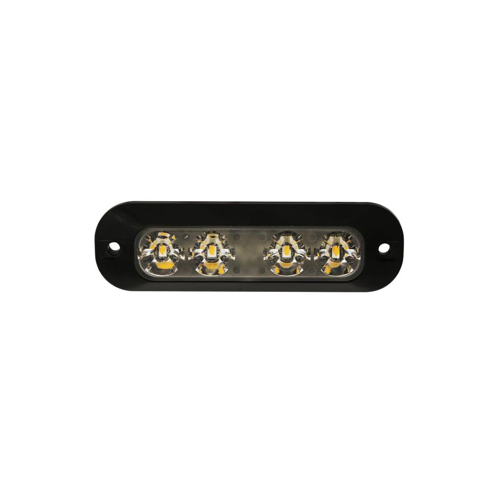 DIRECTIONAL, 4 LED, SURFACE MOUNT, SPLIT COLOR, 12-24VDC, AMBER/WHITE