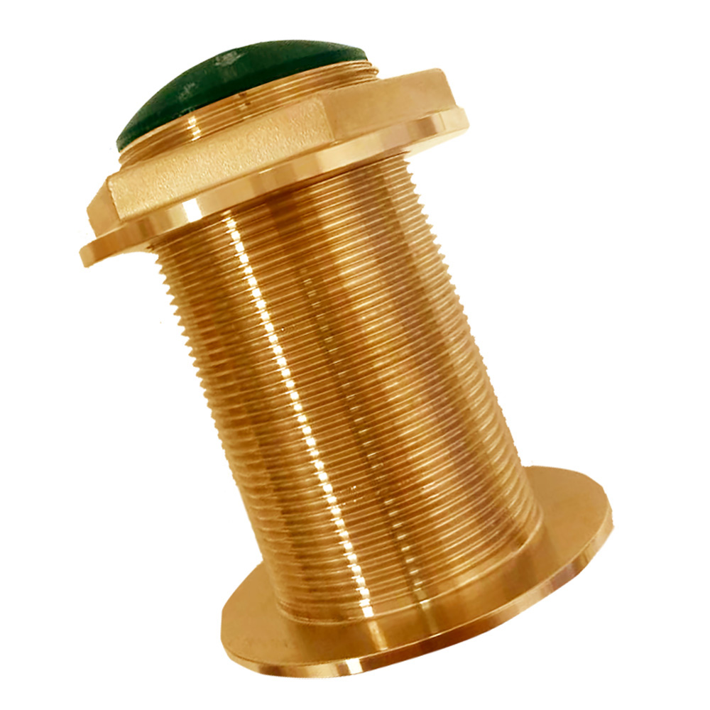 Echonautics Bronze Low-Profile Thru-Hull High-Frequency CHIRP Transducer - 600W, 12° Tilt, 130-210kHz