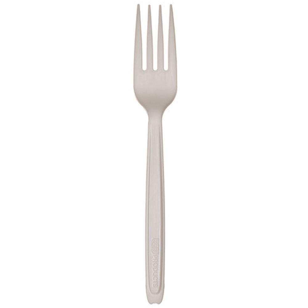 Eco-Products Cutlerease Dispensable Forks - 960/Carton - Fork - 1 x Fork - PLA (PolyLactic Acid) Plastic - White - TAA Compliant