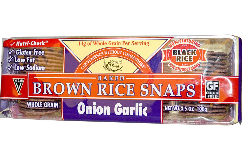 Edward & Sons Onion Garlic Fat Free Snaps (12x3.5 Oz)