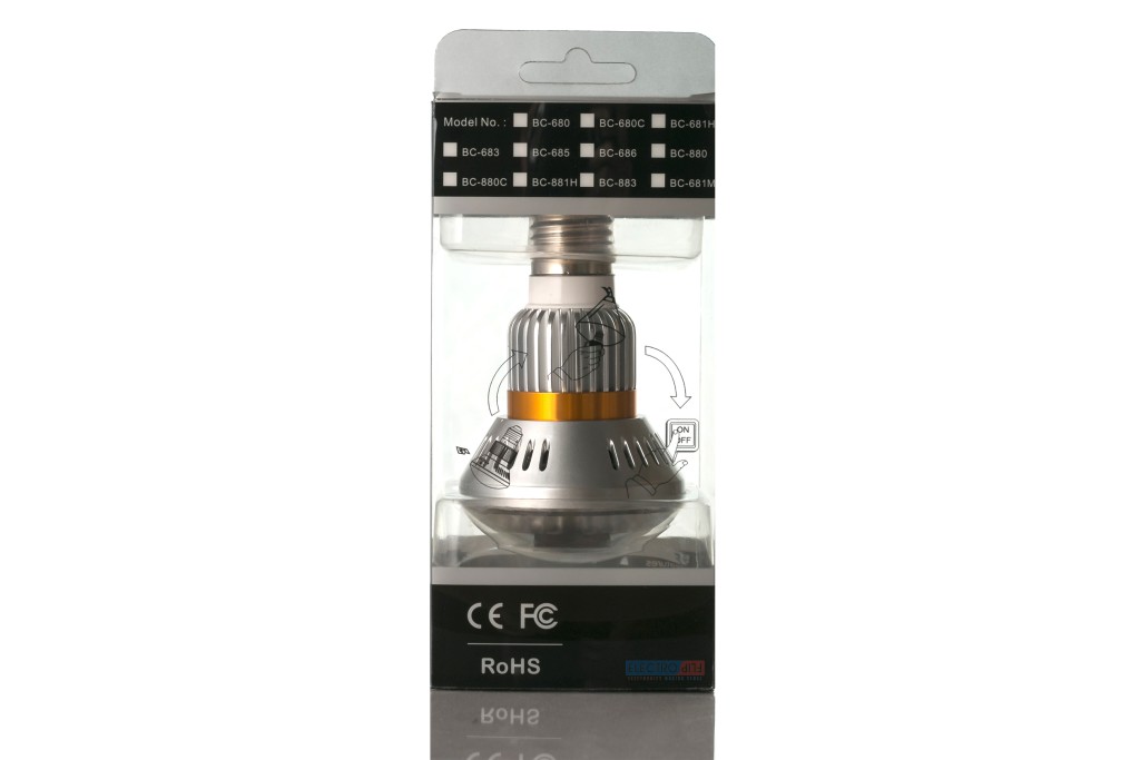 Mini Bulb Surveillance Infrared Audio Video Recorder w/ Motion Detect