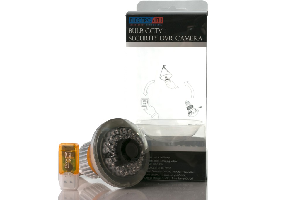 Motion Detect Bulb Preventative Maintenance CCTV Camera w/ Nightvision