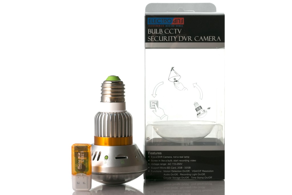 Nightvision Motion Detect Surveillance Indoor Light Bulb Hidden Camera