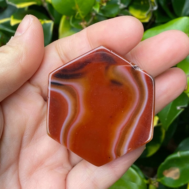 Hexagon Natural Stone Phone Grip - Honey Agate