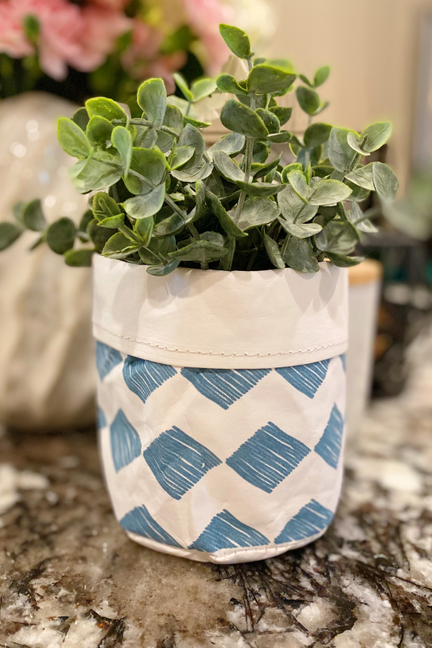 Blue Diamond Printed Plant Cover