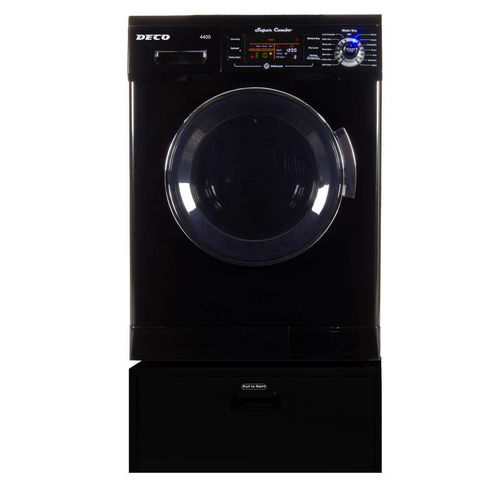 13 lbsCompact  All in one Combo Washer/Dryer with Pedestal, Black