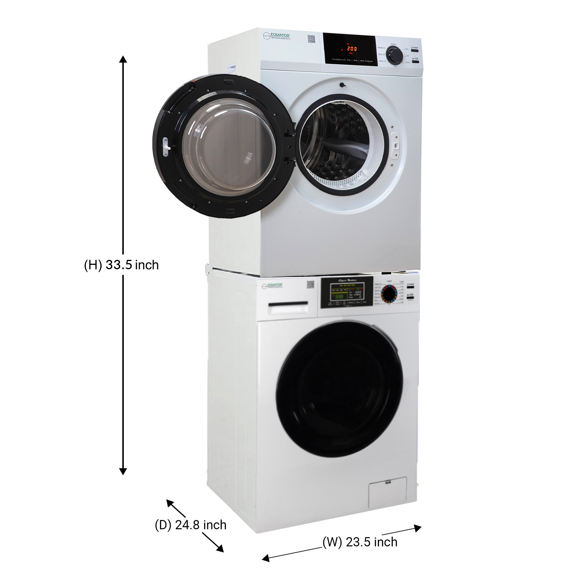 Equator Laundry Centre 1.9 cu.ft Compact Washer 110 V + 3.9 cu.ft Dryer 220 V 				