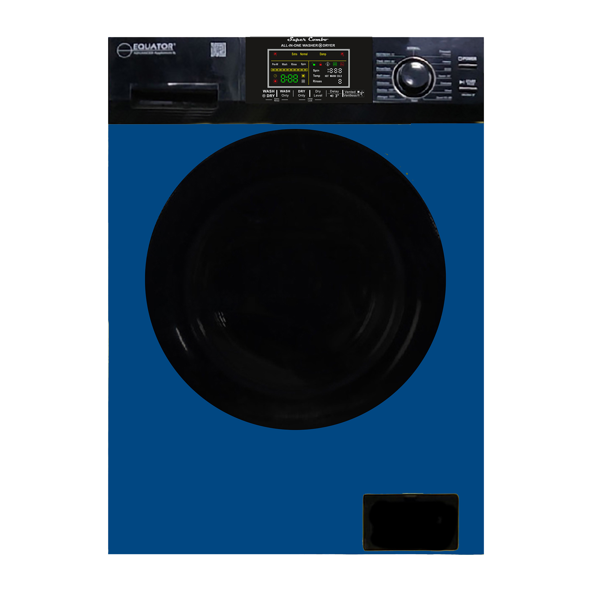 Equator (Ver3)Compact  1.9 cf Combo Washer Vented/Ventless Dry-Color Coded Display Blue/Black