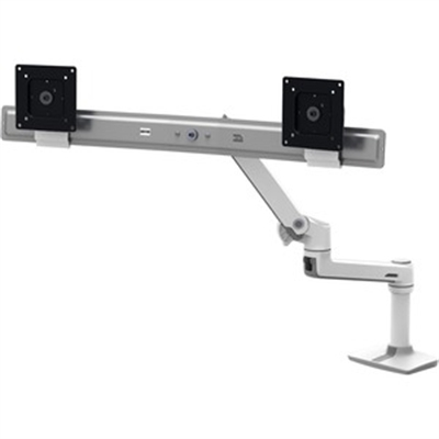 LX Desk Dual Direct Arm WHT