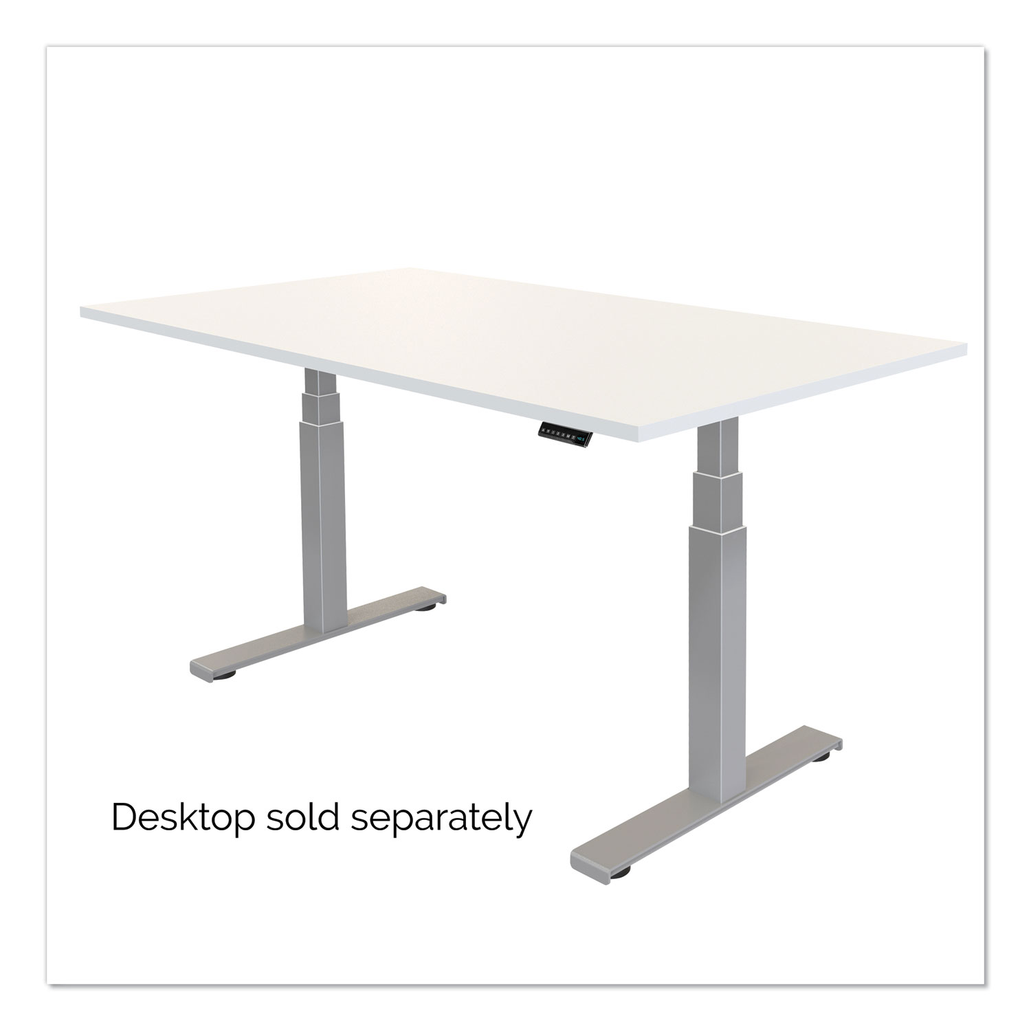 Cambio Height Adjustable Desk Base (Base Only), 72w x 30d x 50.25h, Silver