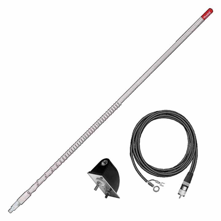 Firestik 3' (92cm) Single Side Mount Lightweight "NGP" kit (White)