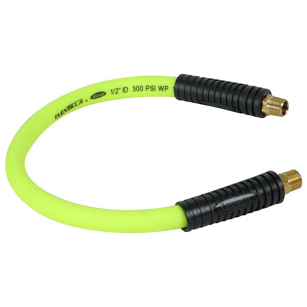 Flexzilla Whip Hose w/ Swivel 1/2in x 2ft 3/8in MNPT Swivel x 3/8in MNPT Fittings