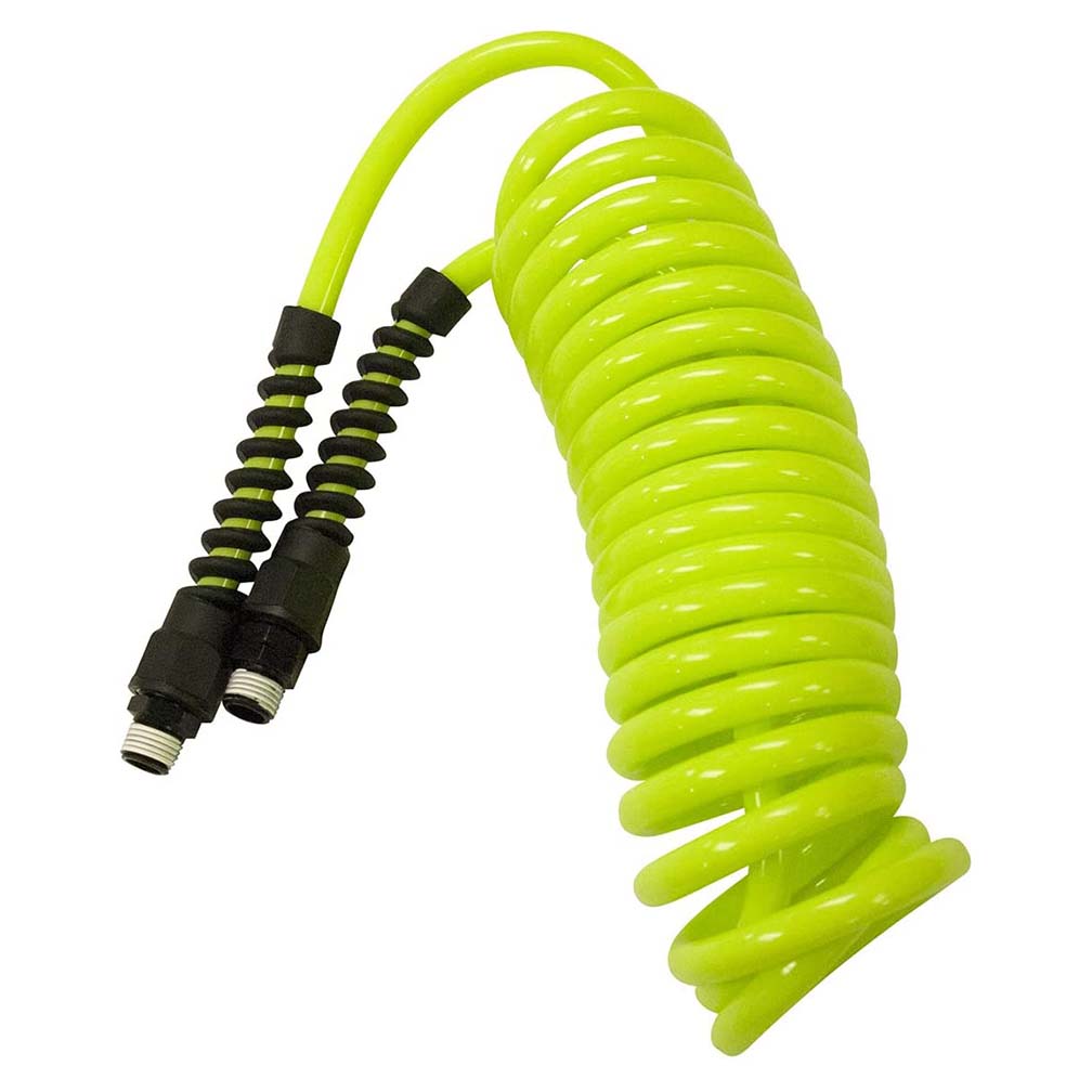 Flexzilla Polyurethane Recoil Hose 1/4in x 15ft w/ 1/4in MNPT Fittings