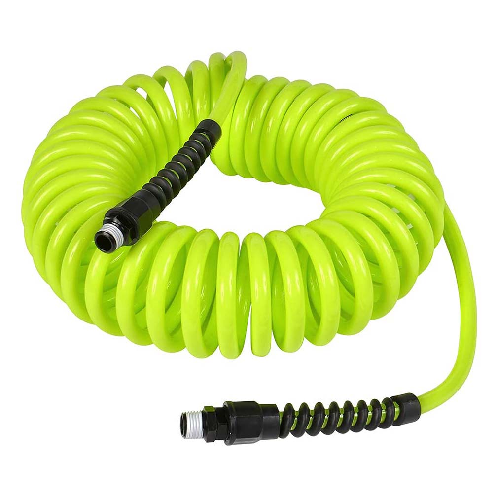 Flexzilla Polyurethane Recoil Hose: 1/4" x 25' with 1/4in with MNPT Fittings