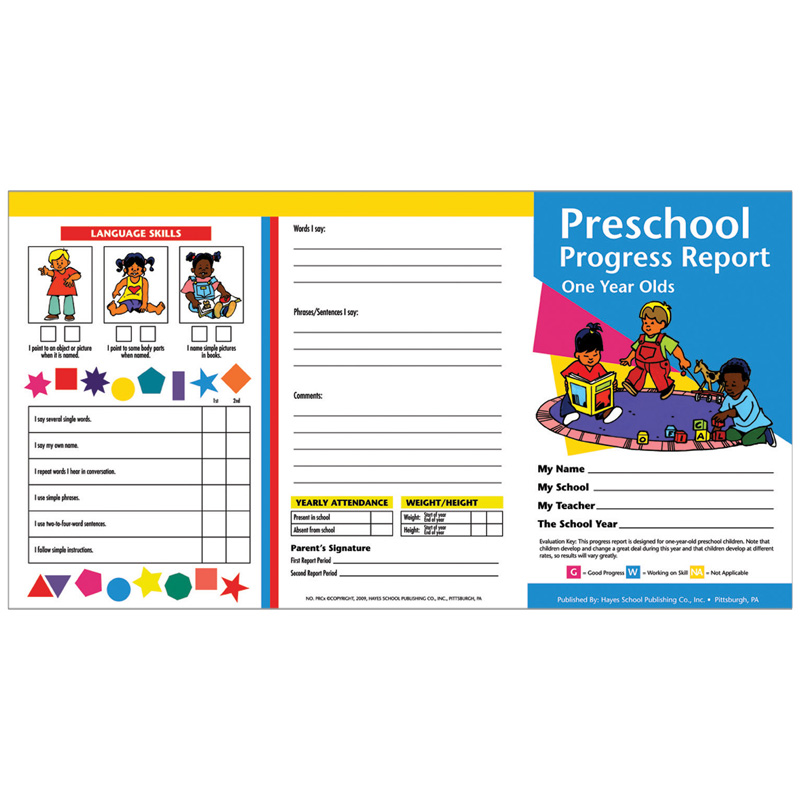 Preschool Progress Report (1 year olds), Pack of 10