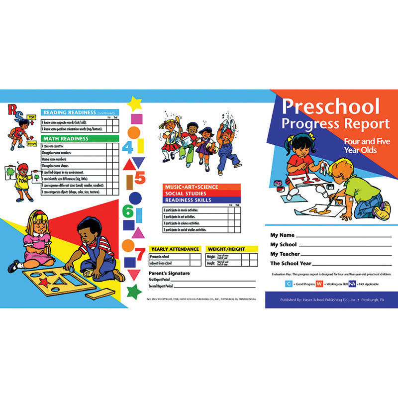 Preschool Progress Report Cards, 10 Per Pack (Ages 4-5)