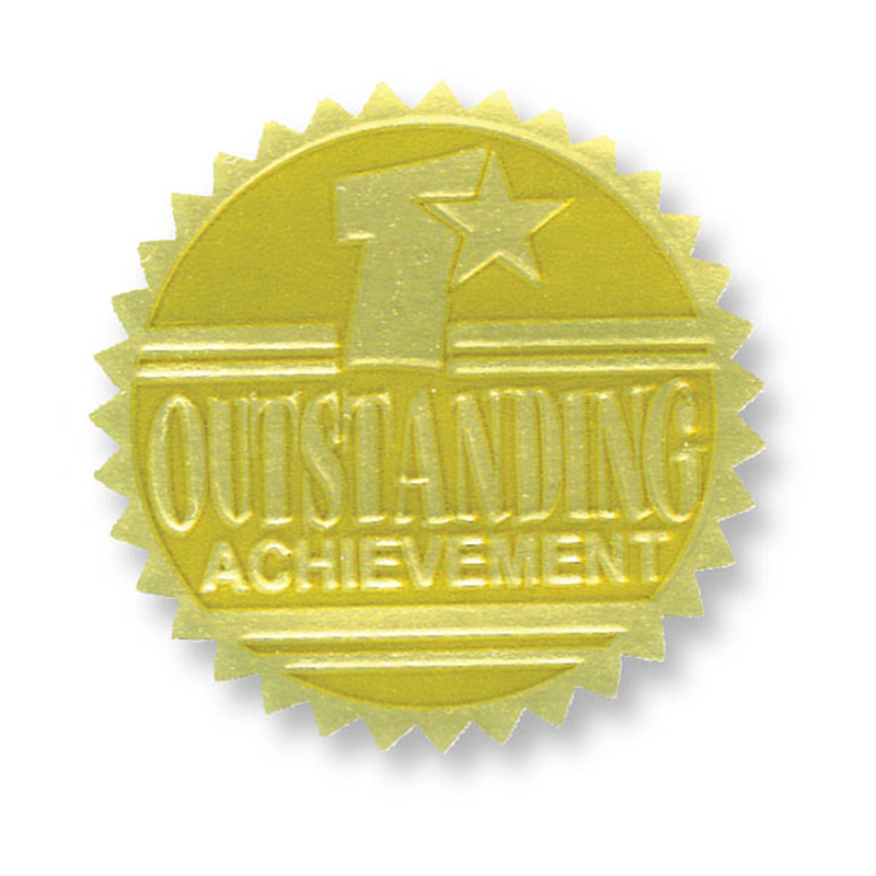 Gold Foil Embossed Seals, Outstanding Achievement