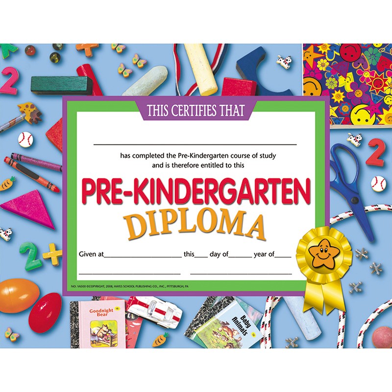 Pre-Kindergarten Diploma, Pack of 30, 8.5" x 11"