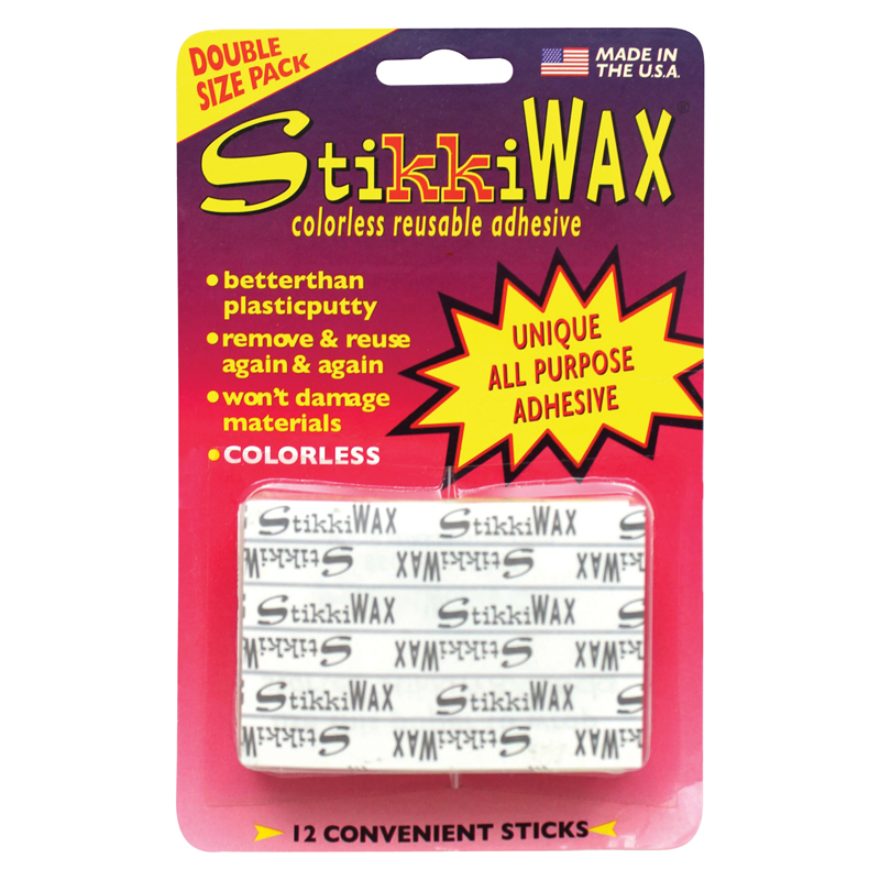 StikkiWAX Adhesive Bars/Sticks, Pack of 12