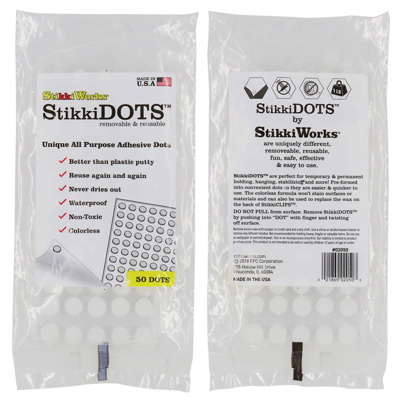 StikkiDOTS, Adhesive Dots, Pack of 50