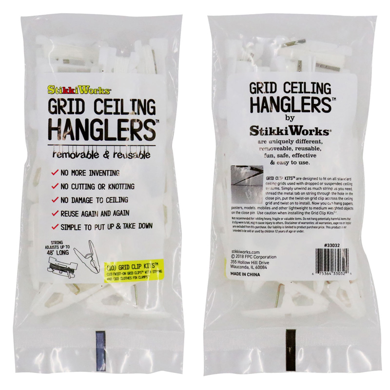 Grid Ceiling Hanglers Grid Clip Kits, 10 Count