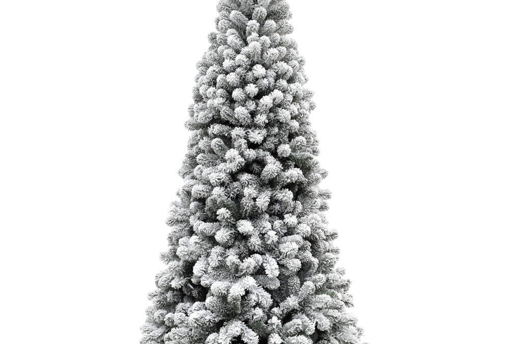 Fraser Hill Farm 6.5' Alaskan Flocked Christmas Tree - No Lights