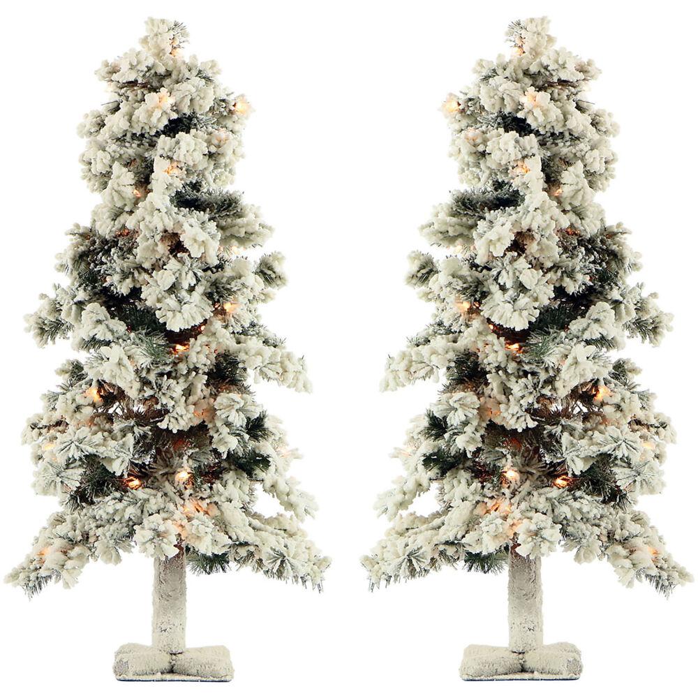 Fraser Hill Farm 6' Snowy Alpine Christmas Tree, Clear Lights (SET 2)