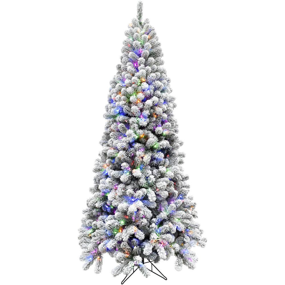 FHF 10' Alaskan Flocked Christmas Tree - 8F Dual LED,EZ Connect,Remote