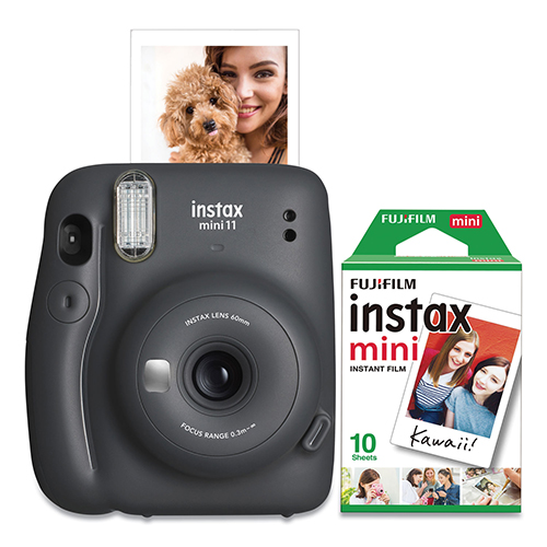 Instax Mini 11 Camera Bundle, Auto Focus, Charcoal