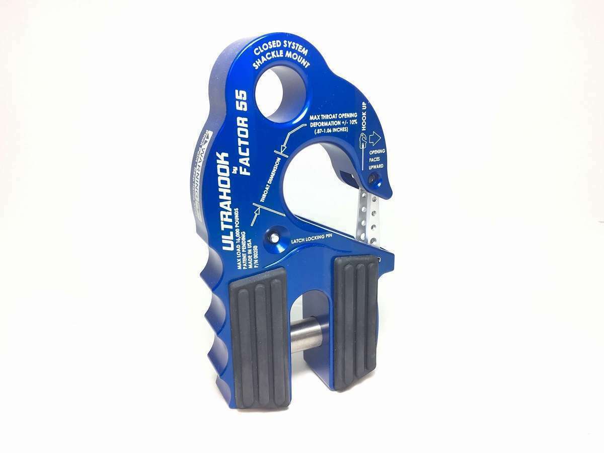 ULTRAHOOK WINCH HOOK WITH SHACKLE MOUNT BLUE