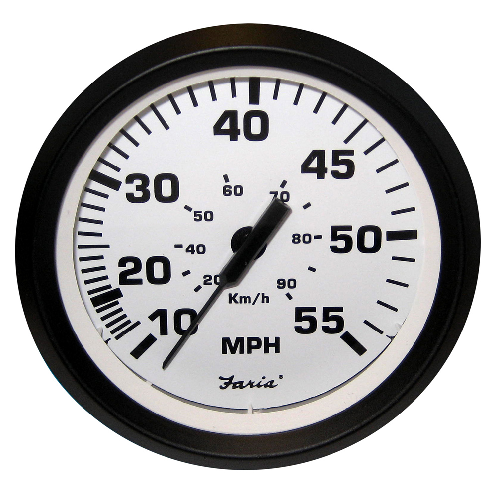 Faria Euro White 4" Speedometer - 55MPH (Mechanical)