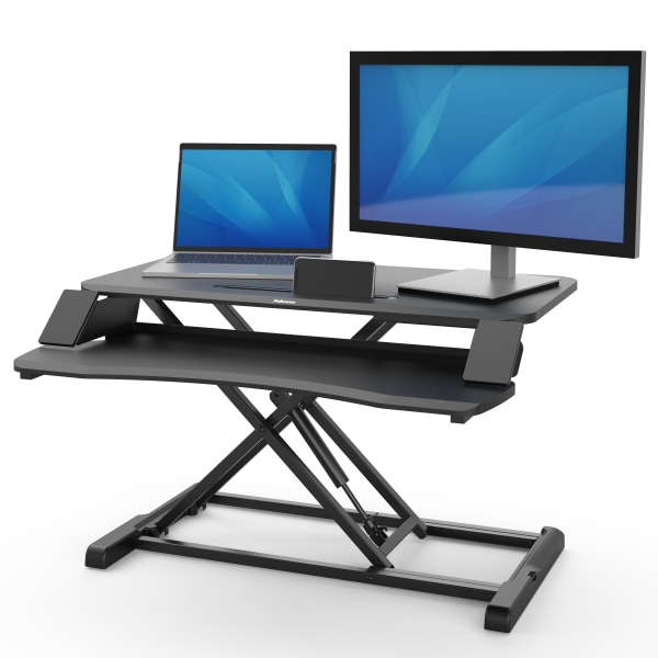 Corsivo Sit-Stand Workstation, 31.5" x 24.25" x 16", Black