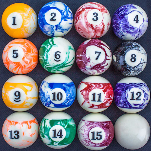 Marbled Pool Ball Set