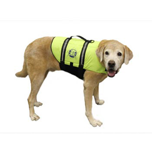 L  SAFETY NEON YELLOW NYLON DOG LIFE JACKET