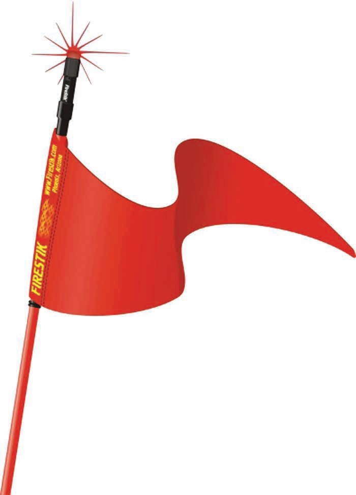 3' Red Strobe Ready Stik (3/8"X24 Base) W/Flag