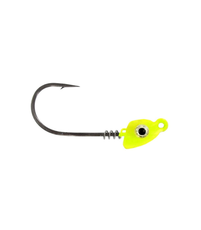 Impact Spring Jig Head (Mustad) 1/4 oz - 3/0 Chartreuse