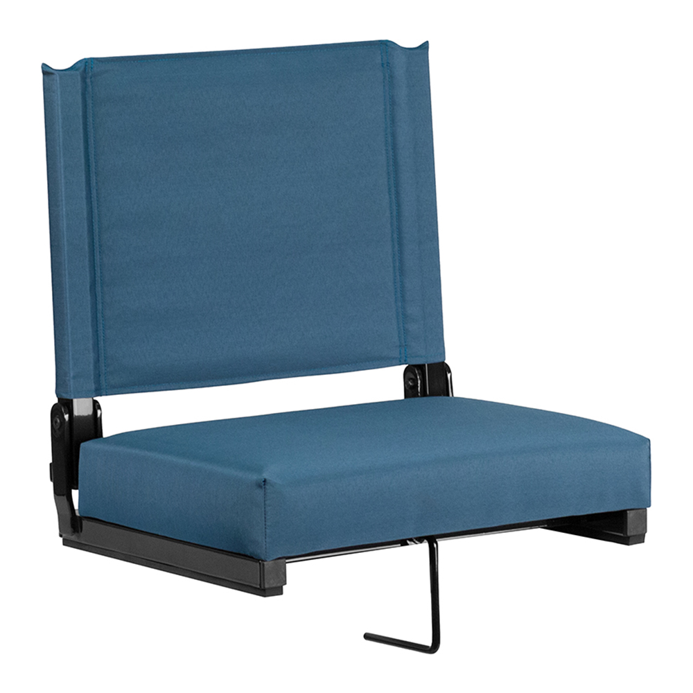 Grandstand Comfort Seats by Flash with 500 LB. Weight Capacity Lightweight Aluminum Frame and Ultra-Padded Seat in Teal