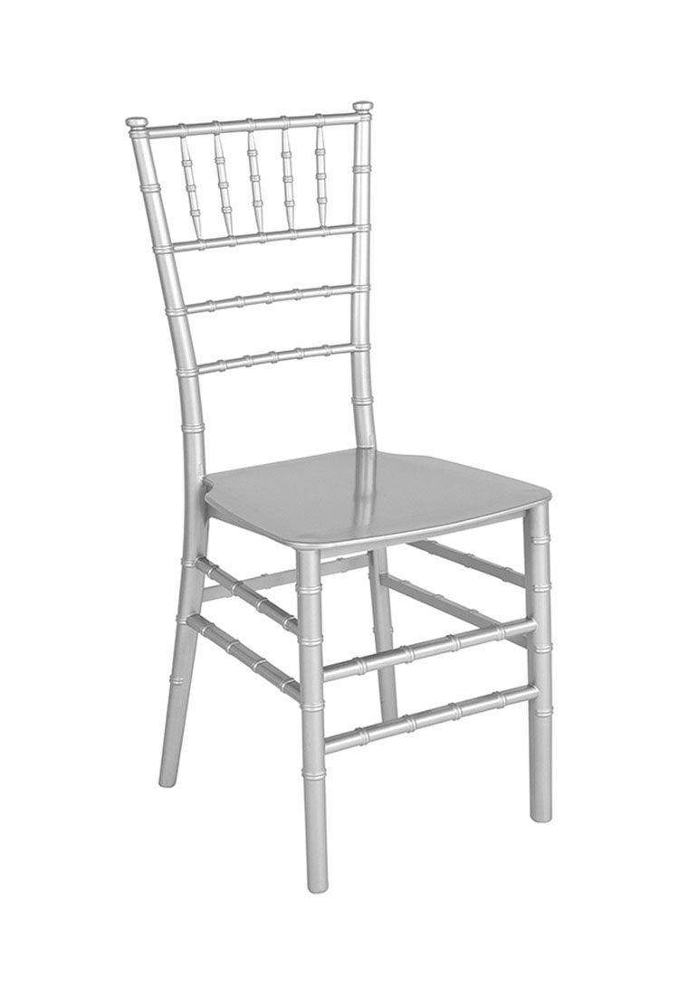 HERCULES Series Silver Resin Stacking Chiavari Chair