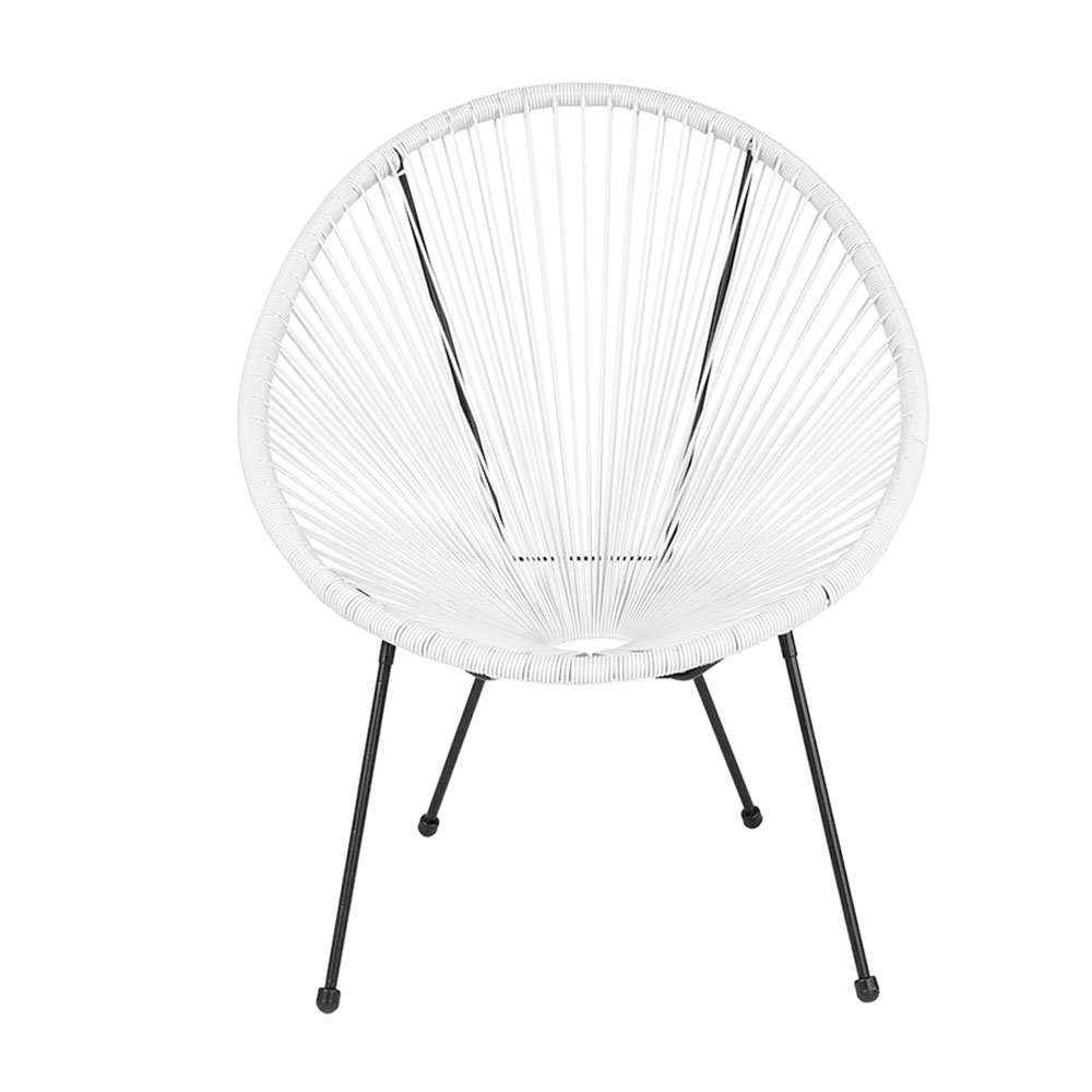 Valencia Oval Comfort Series Take Ten White Papasan Lounge Chair