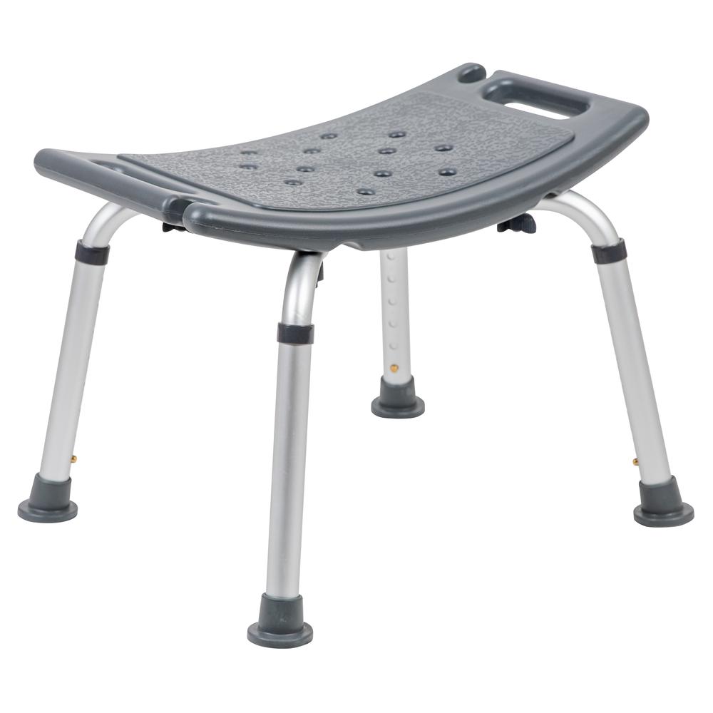 HERCULES Series Tool-Free and Quick Assembly, 300 Lb. Capacity, Adjustable Gray Bath & Shower Chair with Non-slip Feet