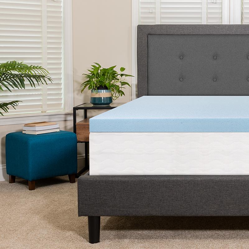 Capri Comfortable Sleep 3 inch Cool Gel Memory Foam Mattress Topper - Queen