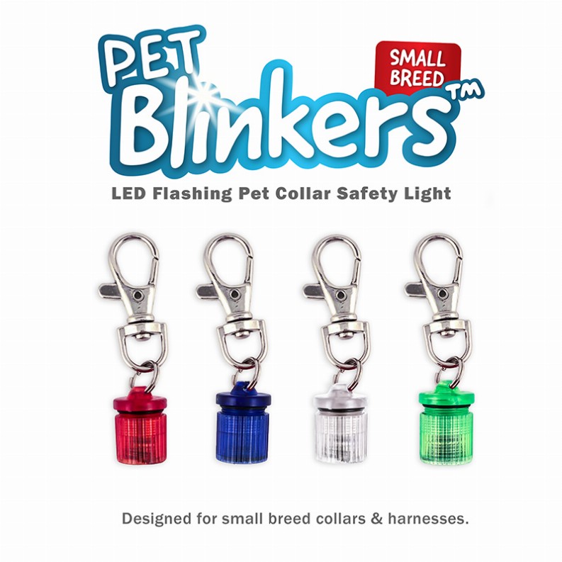 Pet Blinkers Flashing LED Pet Safety Light - Small Breed Clear - Red/Green/White LED