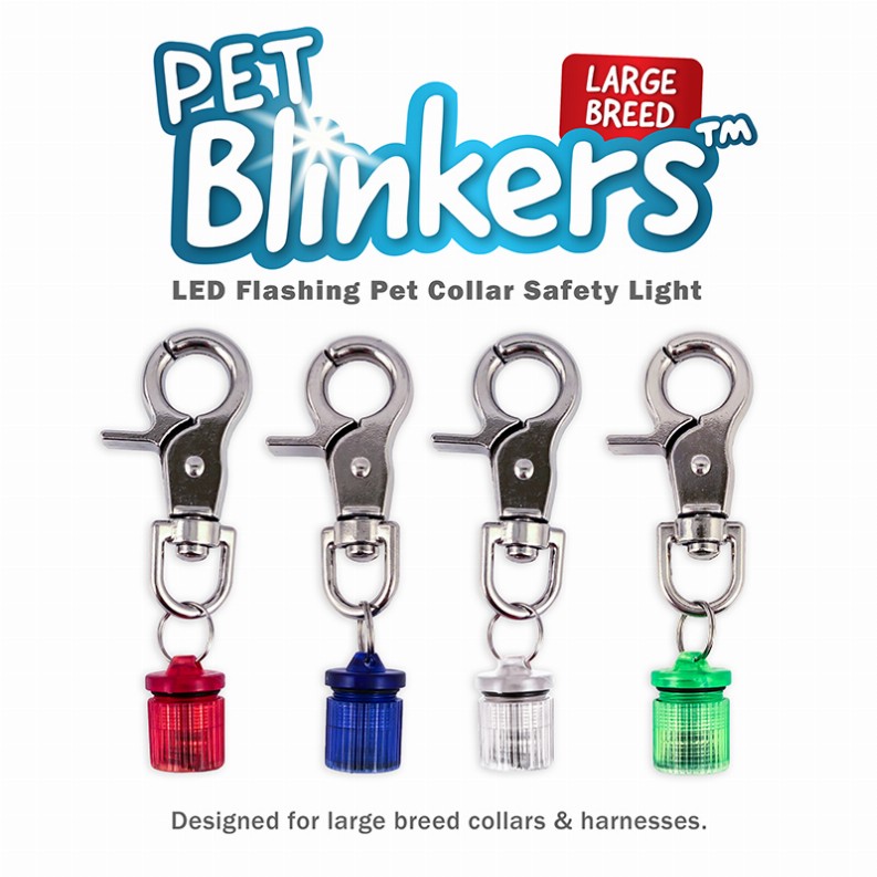 Pet Blinkers Flashing LED Pet Safety Light - Large Breed Red - Red/Blue LED